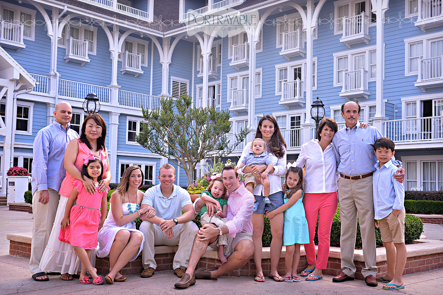 disney world family portraits on vacation
