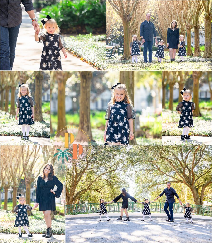 Radiant smiles and shared laughter illuminate this family portrait in the vibrant setting of Celebration, Florida, capturing the warmth and joy of a perfect day together.