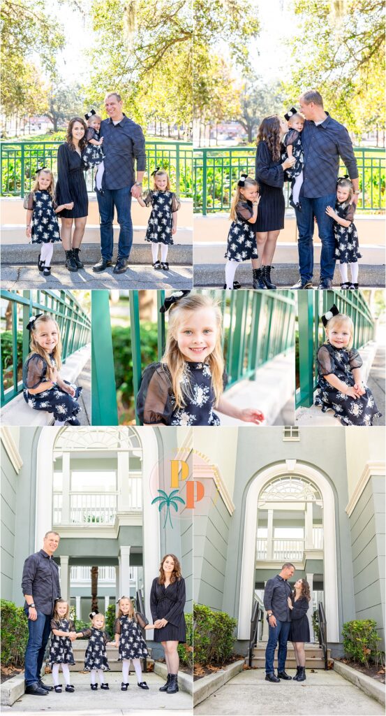 Capturing the joyous essence of family togetherness in Celebration, Florida. A heartwarming portrait featuring smiling faces, interlocked arms, and genuine happiness as loved ones gather to celebrate cherished moments and create lasting memories.