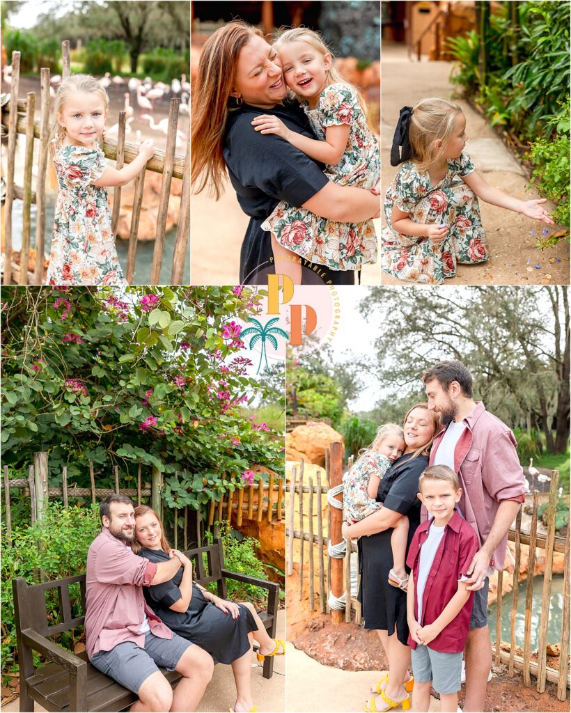 Whimsical character-inspired wardrobe takes center stage in this Disney-themed family photoshoot at the Animal Kingdom Lodge Resort. Each family member embodies the magic of a beloved Disney character amidst the enchanting backdrop. #Disney-themed-Family-Photoshoot-Ideas
