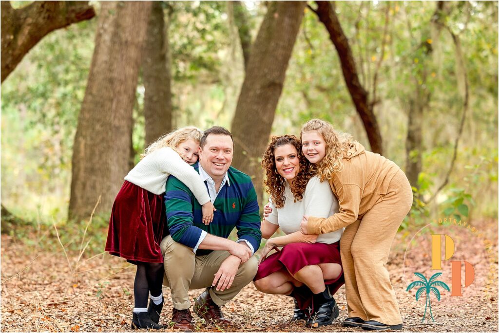 Nature's canvas comes to life at Lake Louisa, where our family dons the perfect blend of coordinated outfits for a holiday photoshoot – soft textures and harmonious colors against the tranquil backdrop. #Orlando-FL-holiday-photoshoot-what-to-wear