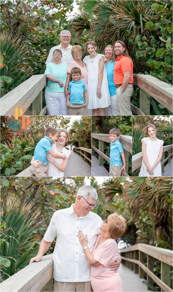 Beautiful family portrait at sunrise by the Cocoa Beach Family Photographer, capturing the warmth and commitment shared amidst the tranquil setting of Lori Wilson Park.