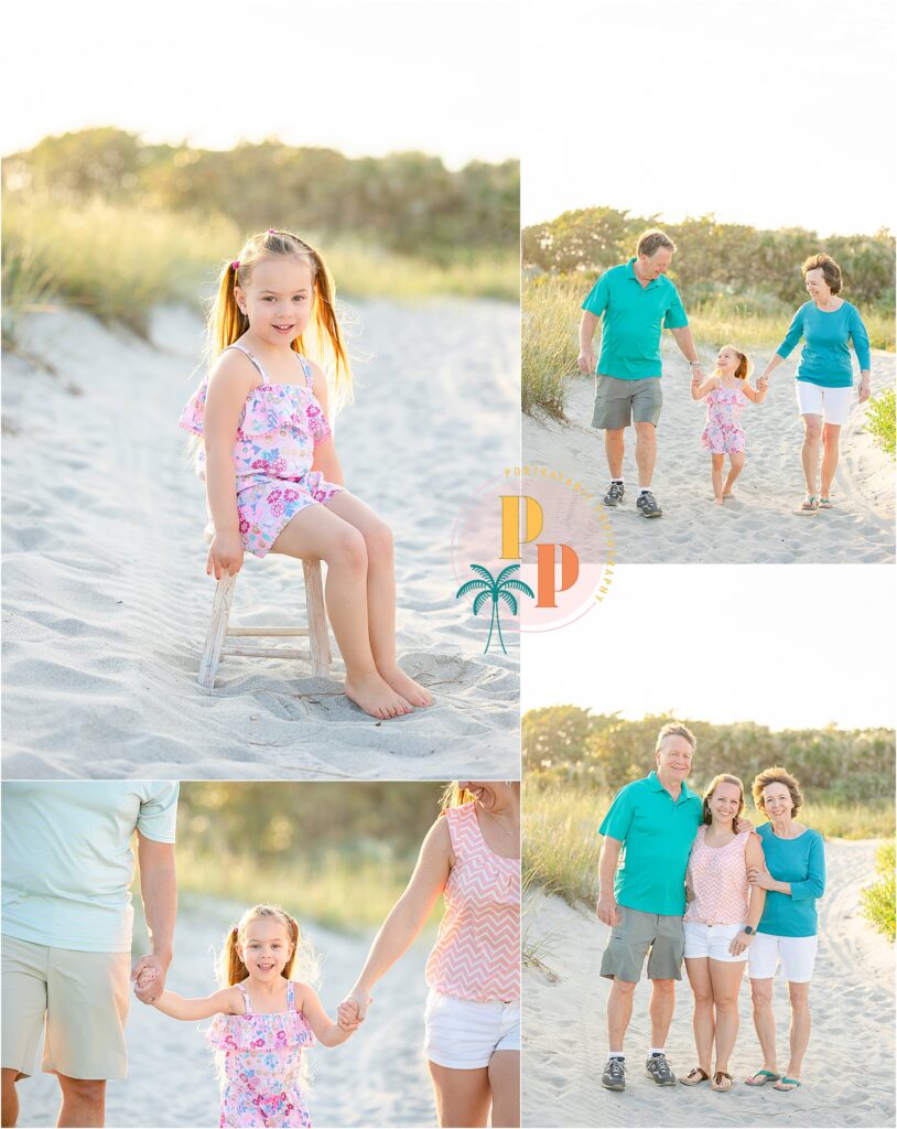 family photoshoots by the dunes at cocoa beach Florida during a photo session