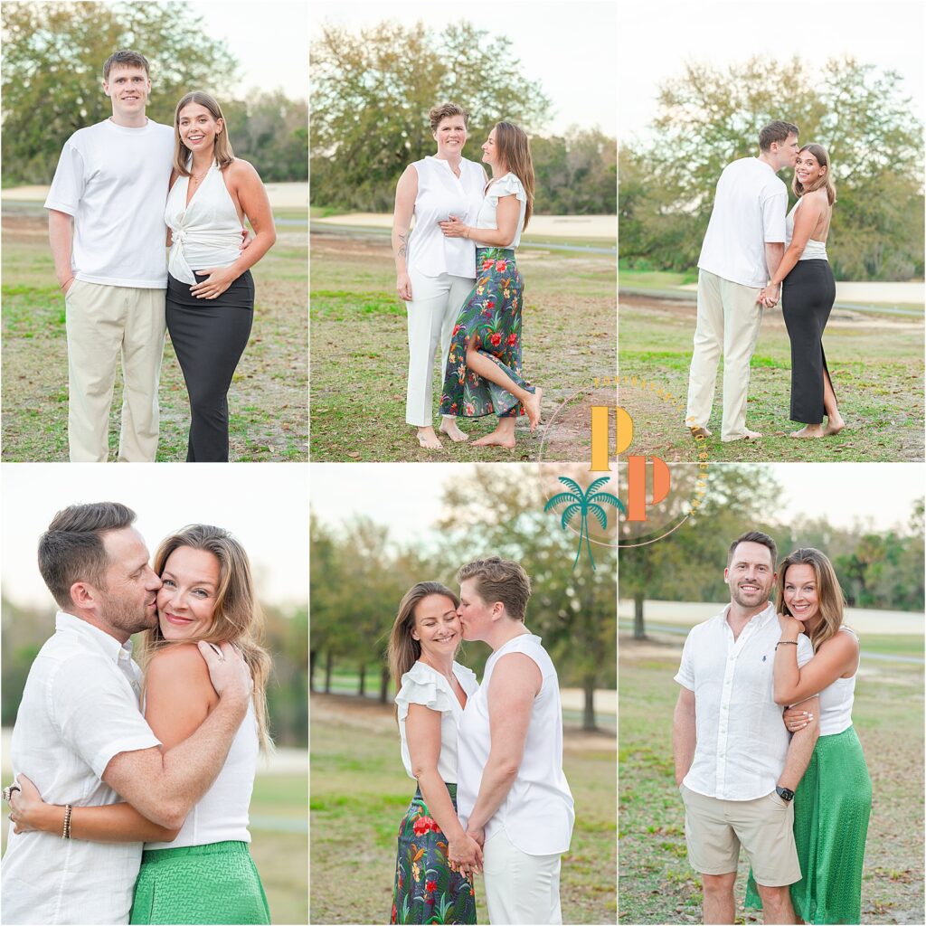 couple portraits at reunion resort in the backyard of their vacation villa