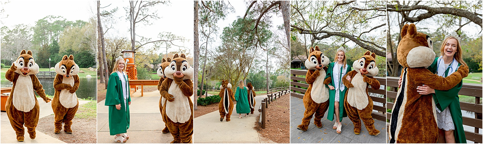Capturing Dreams and Family Bonds: A College Graduation Portrait Session at Disney's Campground Resort and chip and dale showed up