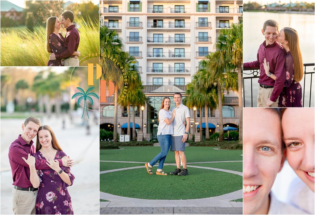 Couple embracing amidst lush gardens at Disney's Riviera Resort