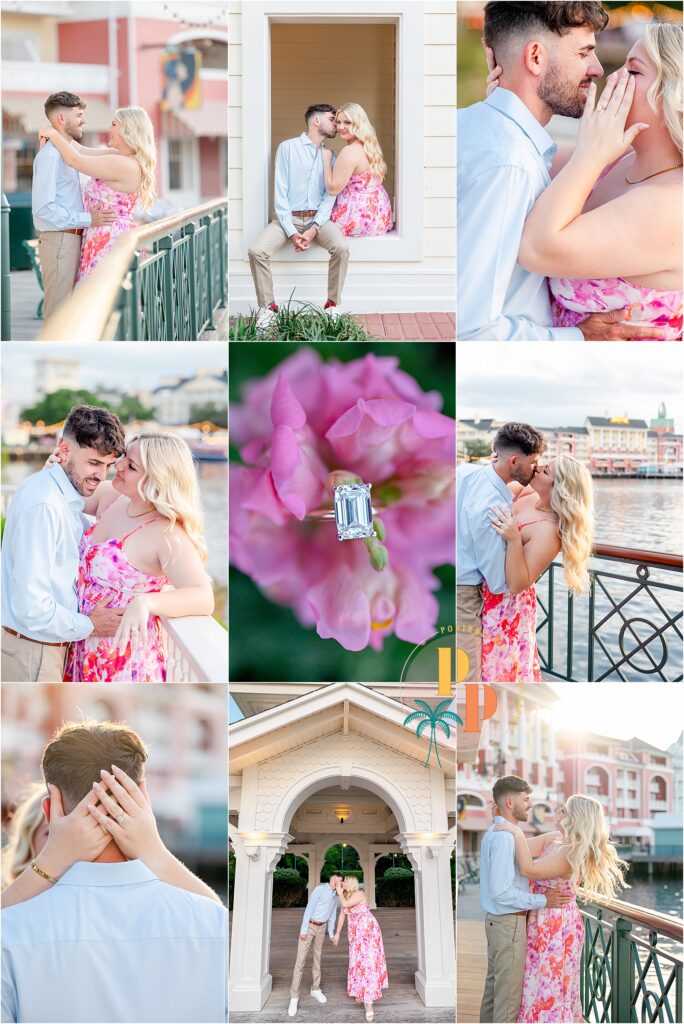 9 of the best images from their proposal and engagement shoot at orlando Florida