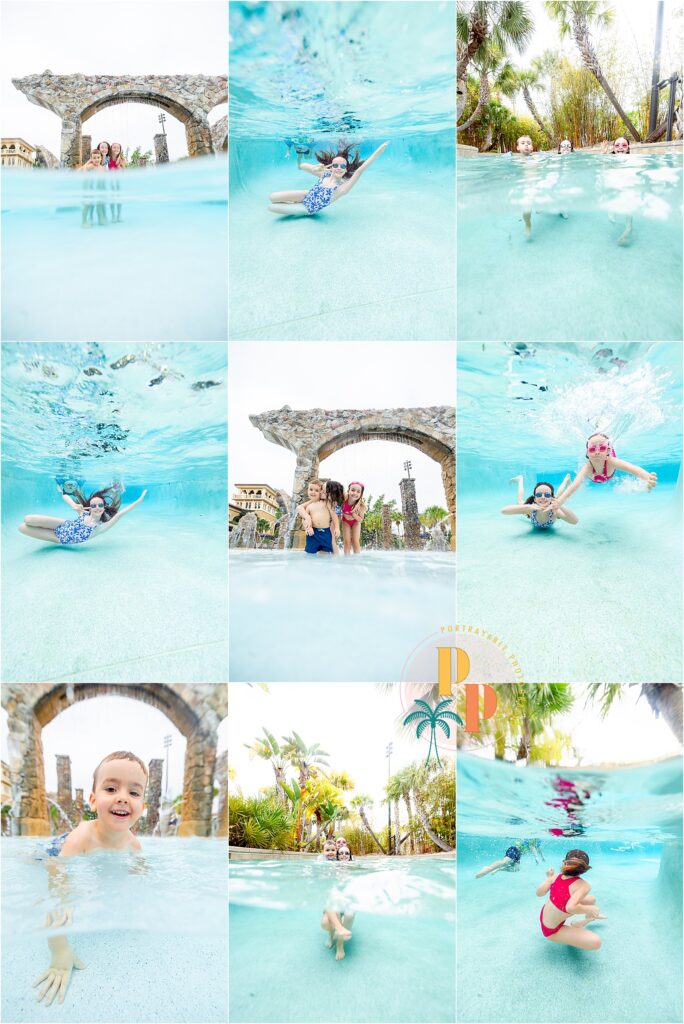 Underwater family photography session at Four Seasons Orlando.