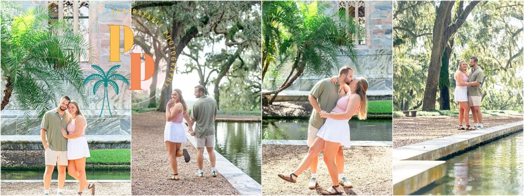 Portrait of newly engaged couple after their Proposal at Bok Tower Gardens