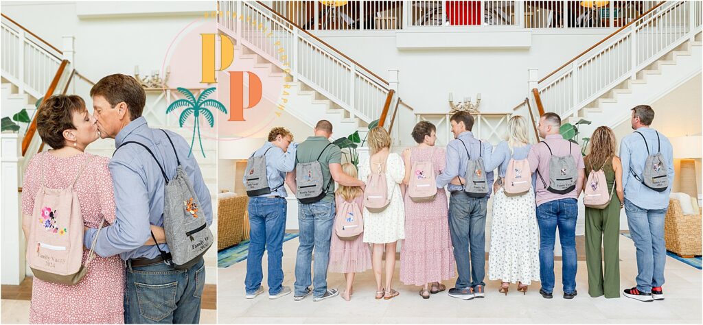 Grandparents with grandchildren during a family photoshoot. Title: Grandparents with Grandchildren at Margaritaville