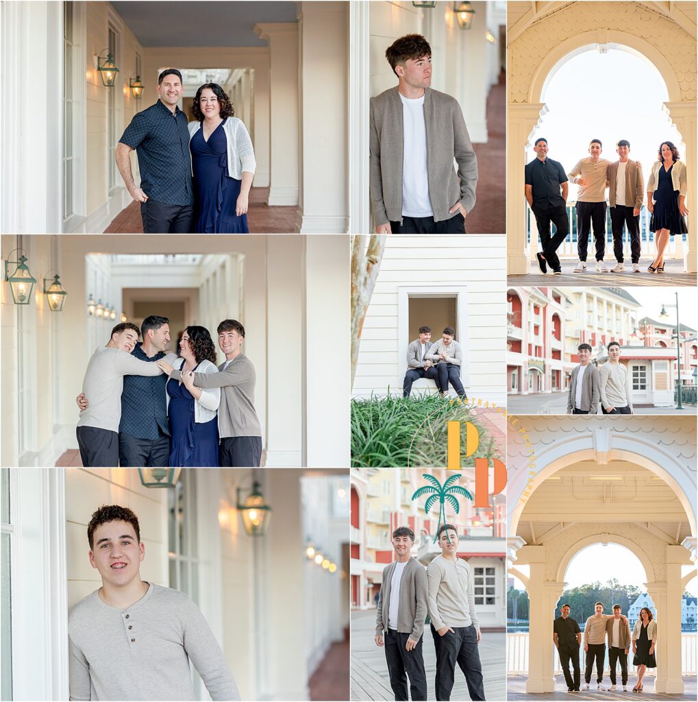 Family walking hand in hand along Crescent Lake at Disney’s BoardWalk Resort