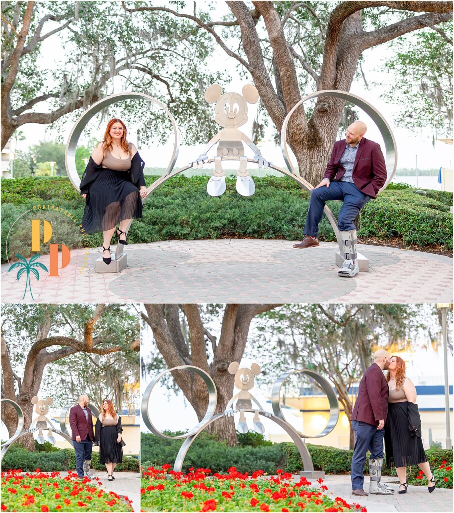 Engaged couple portrait at Disney’s Contemporary Resort in Orlando