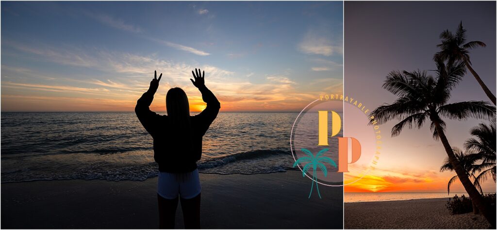 sunset backlit photos with señor at the beach
