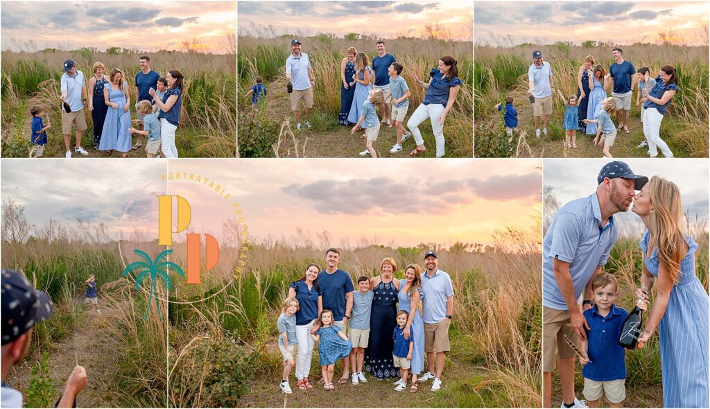 Extended family portrait at Johns Lake near Clermont Florida