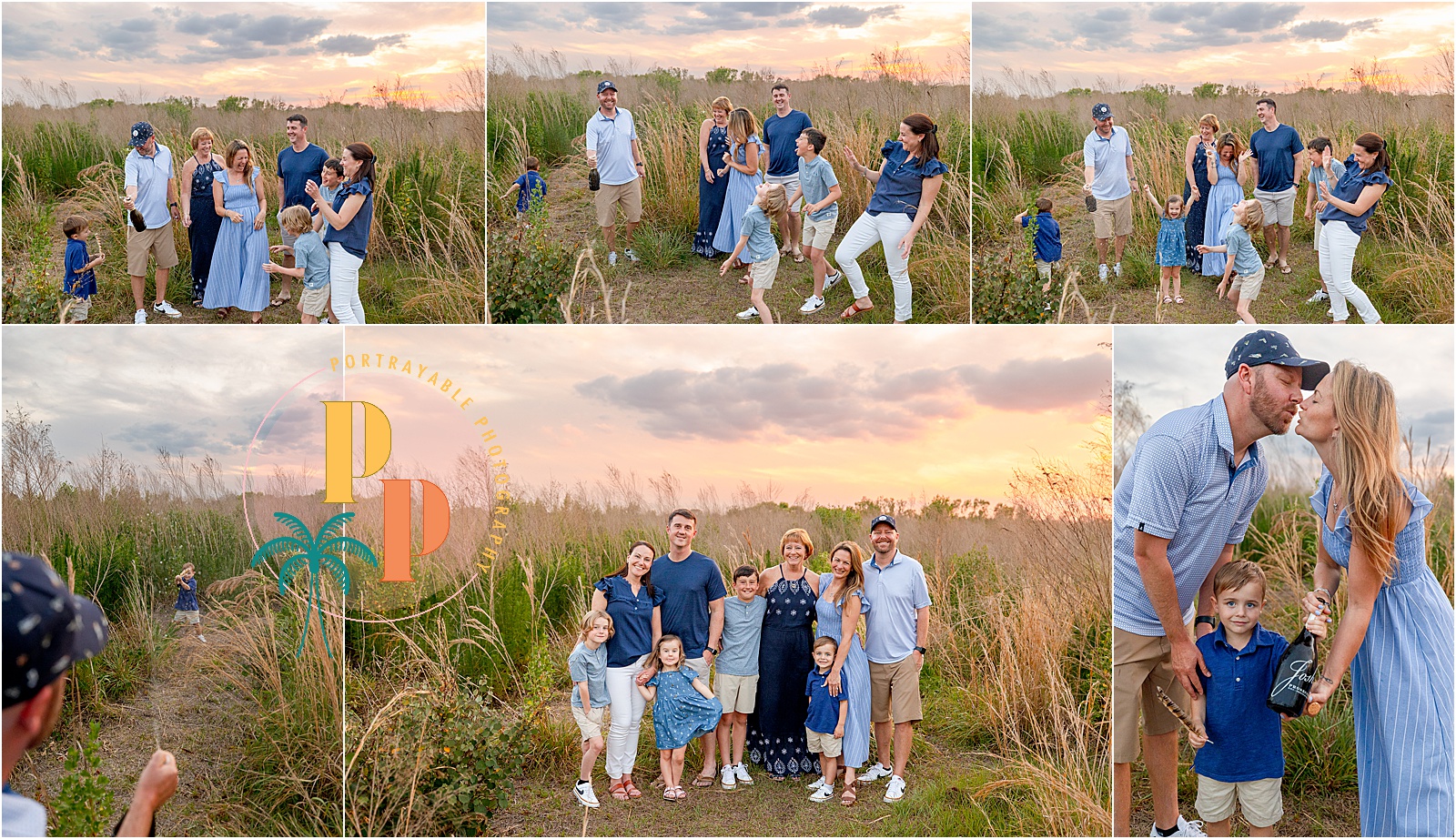 Extended family portrait at Johns Lake near Clermont Florida