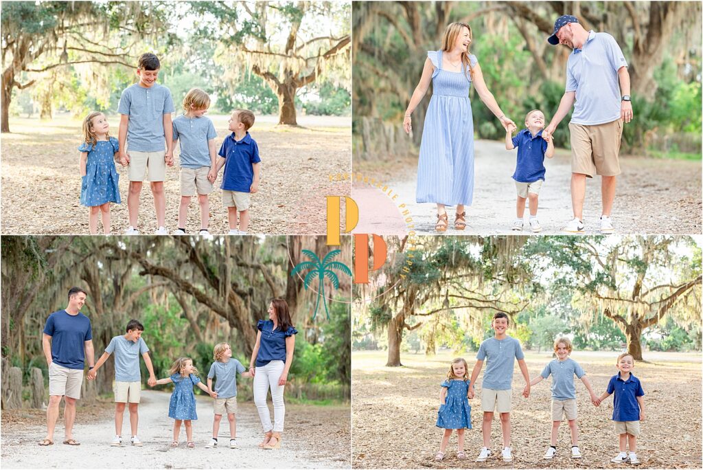 Candid photo of children running through grassy fields at Johns Lake during a golden hour family shoot