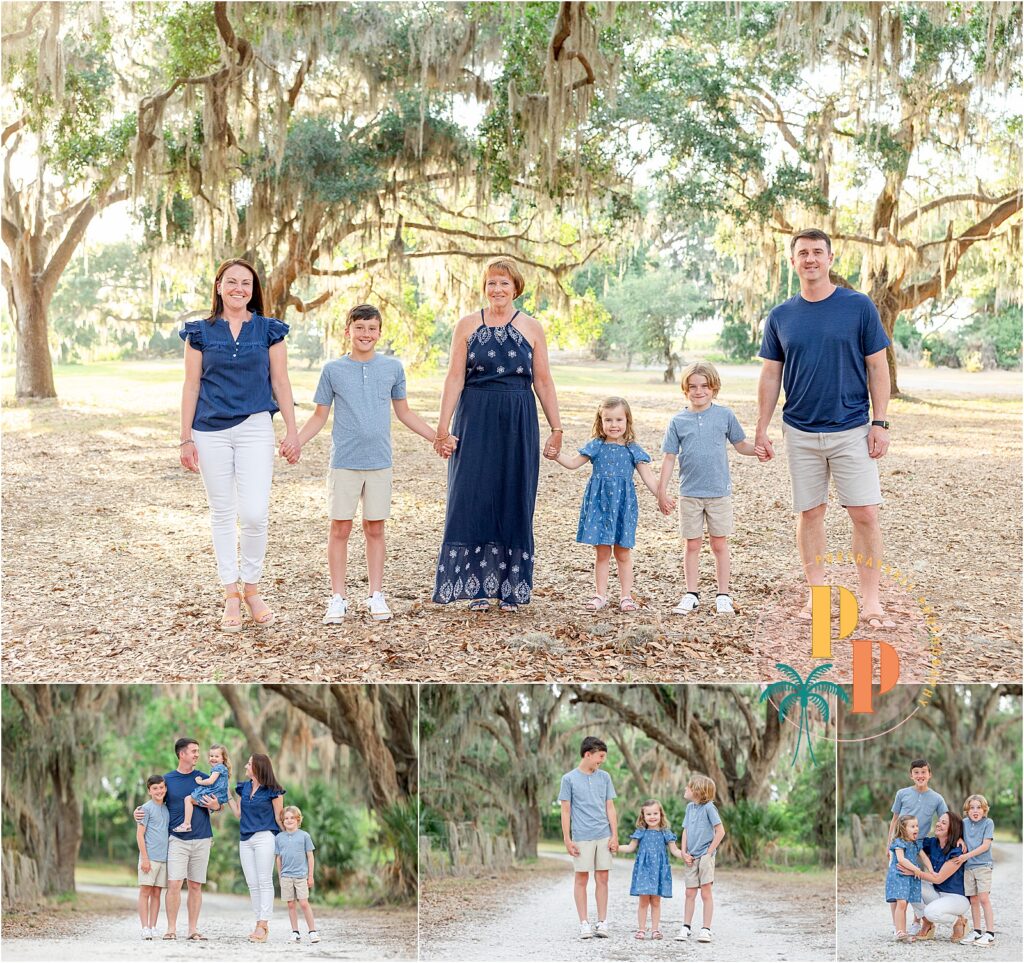 Parents walking with children by the water at Johns Lake