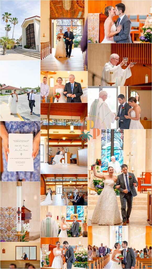Wedding ceremony at Catholic church in New Smyrna Beach