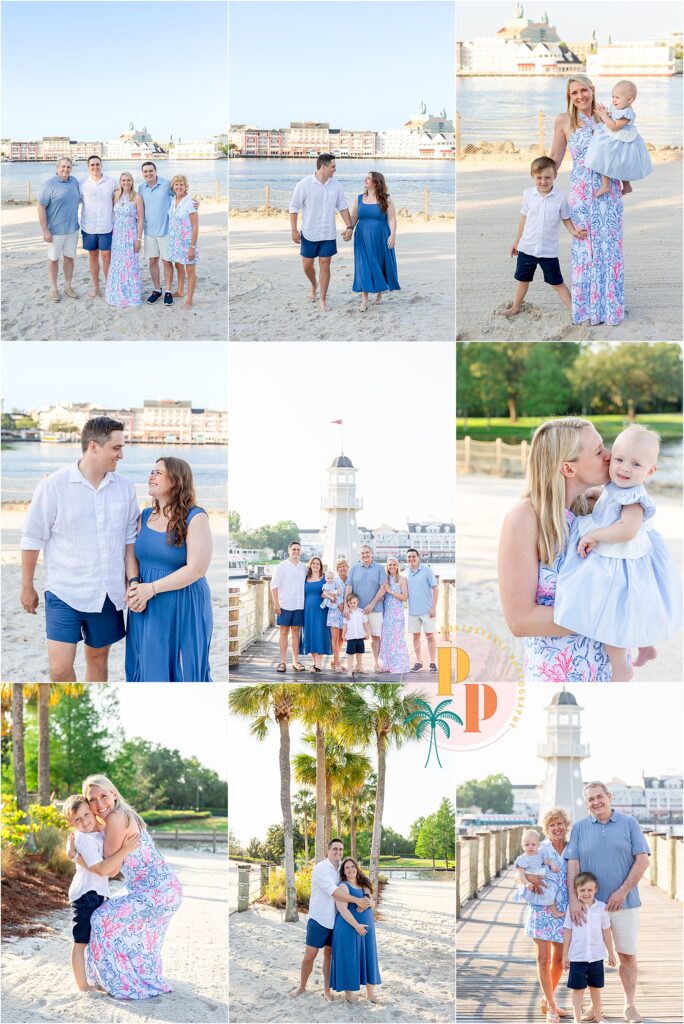 Grandparents hugging grandchildren during Beach Club session.