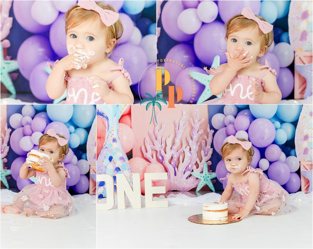 Family Photo Shoot at Home with Mermaid Cake Smash