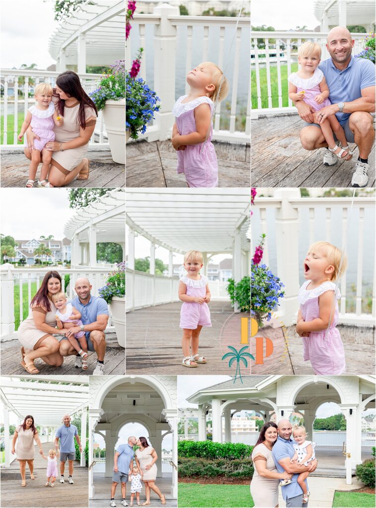 Joyful moment of a toddler laughing during a 2-year-old photo shoot at Disney’s Beach and Yacht Club in Orlando, FL