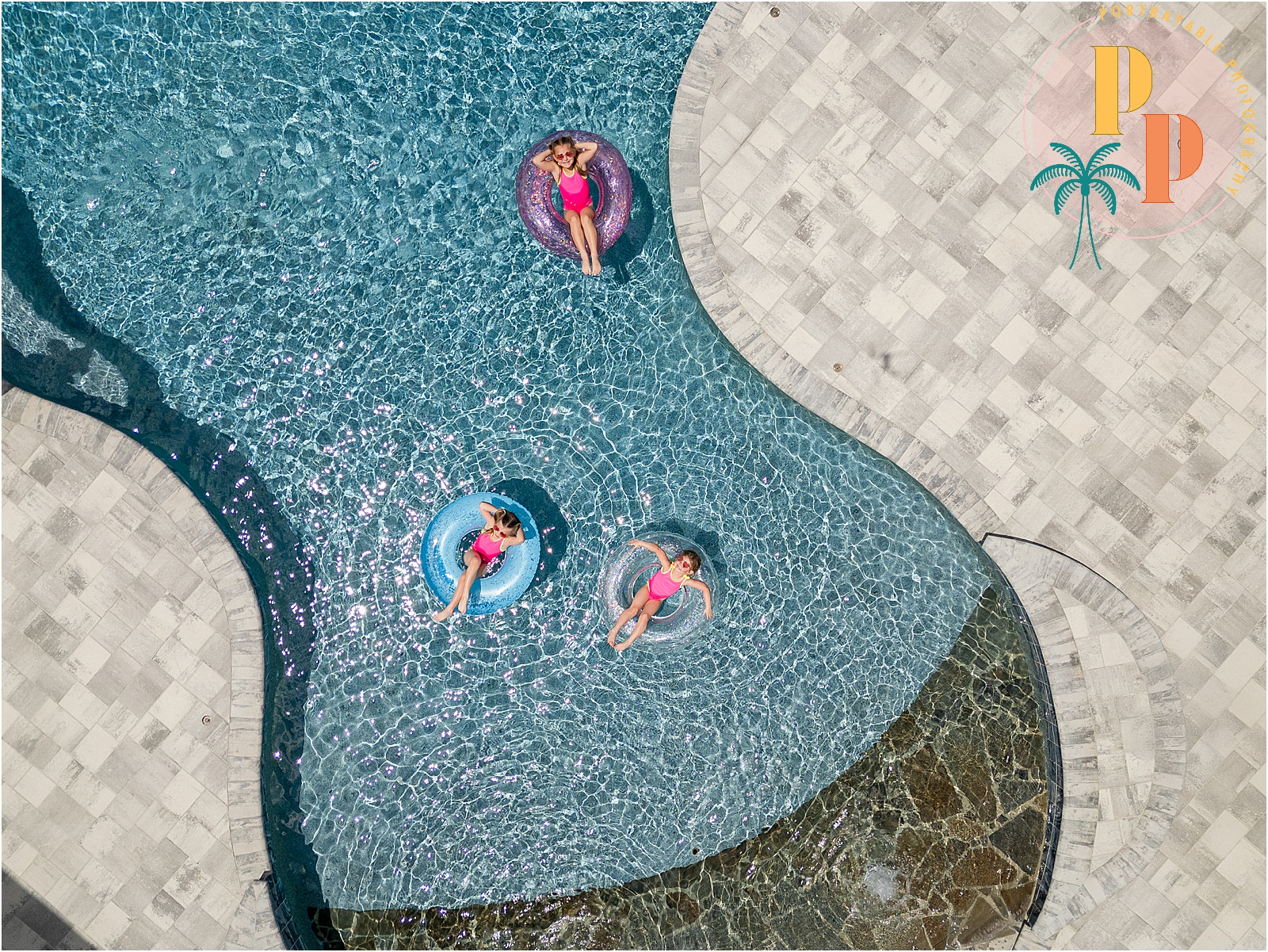 Drone shot before orlando Water splash action shot during pool session