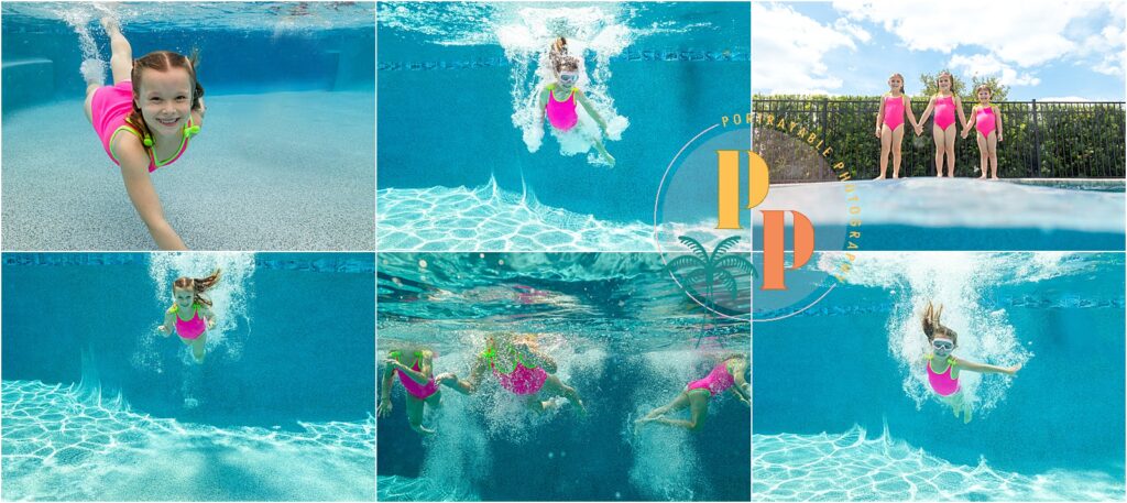 Underwater portrait of smiling girl