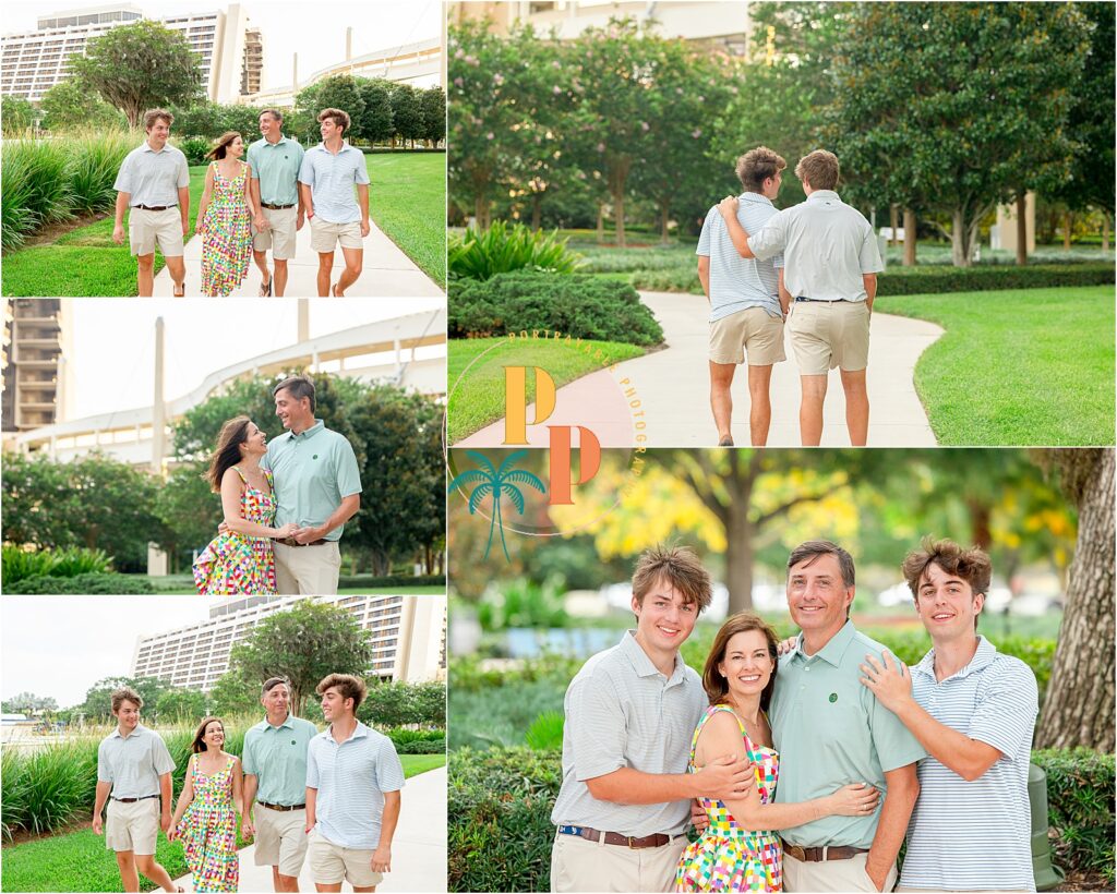 Candid photo of kids laughing near Bay Lake Tower walkway