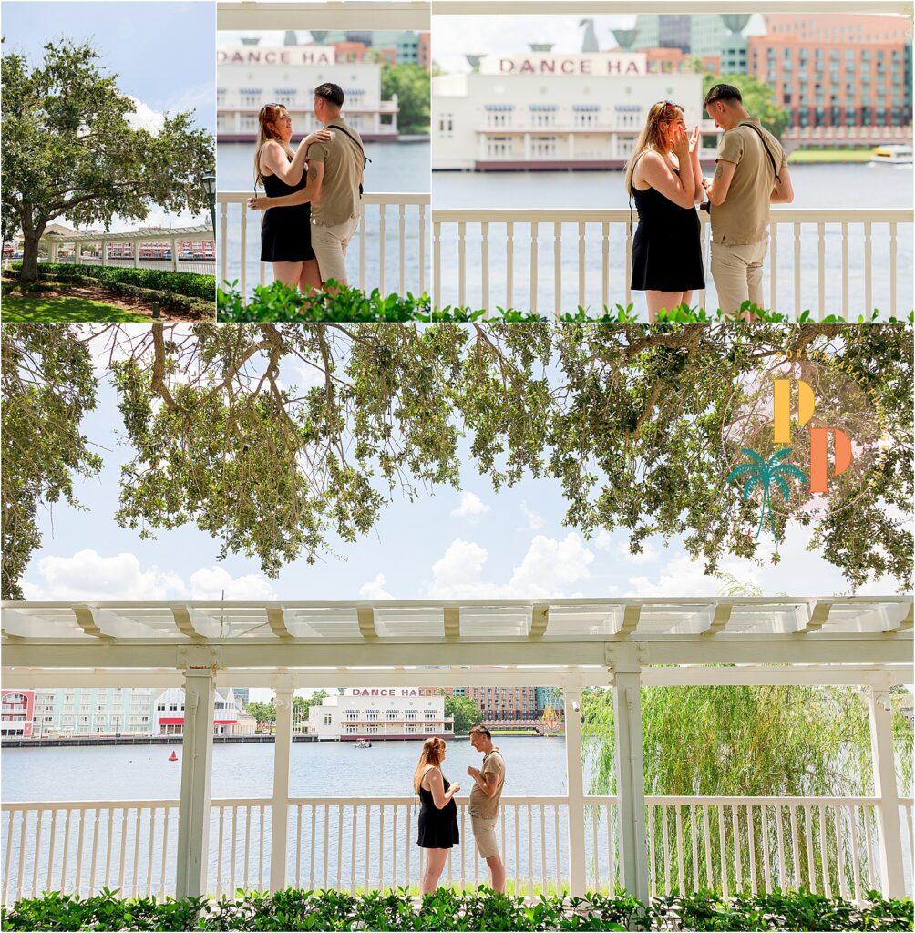 Hidden Disney photographer capturing a magical Seabreeze Point proposal.