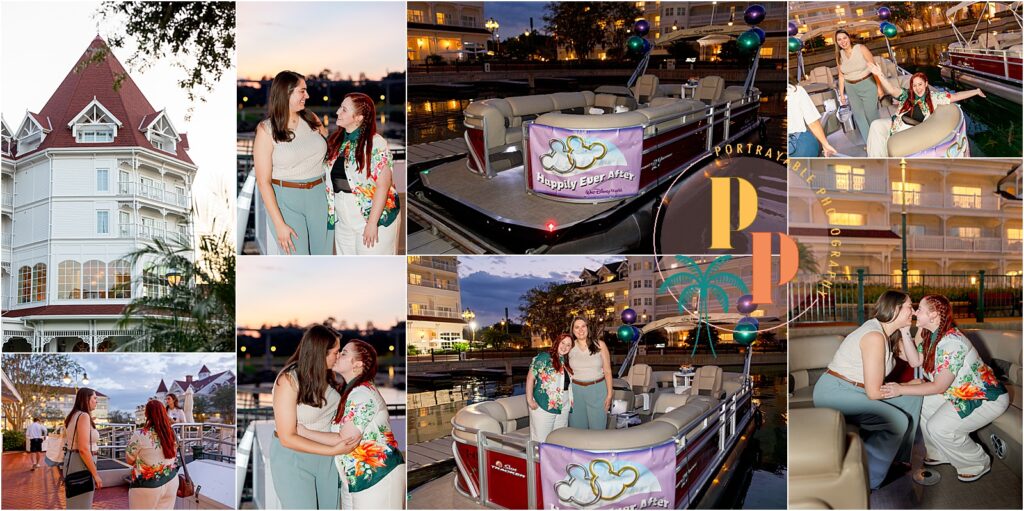 Disney cruise proposal at night Orlando FL