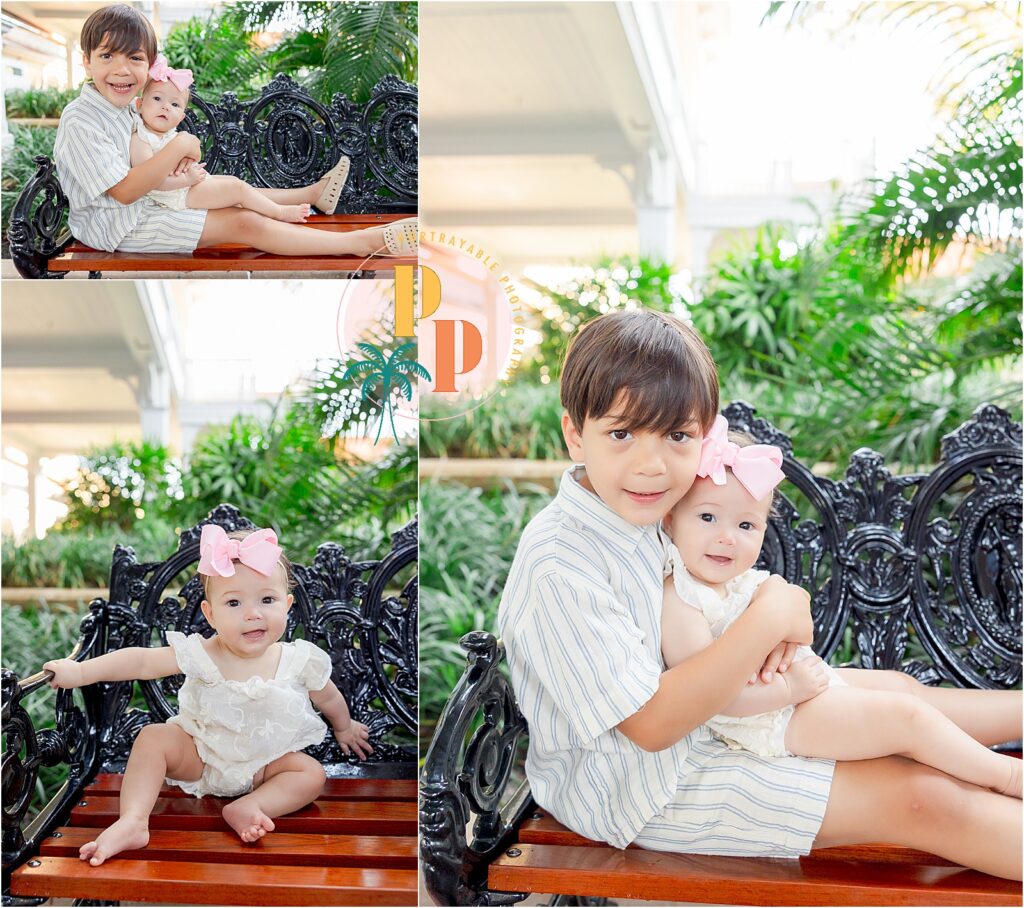 Outdoor family portraits Disney Grand Floridian Resort Orlando