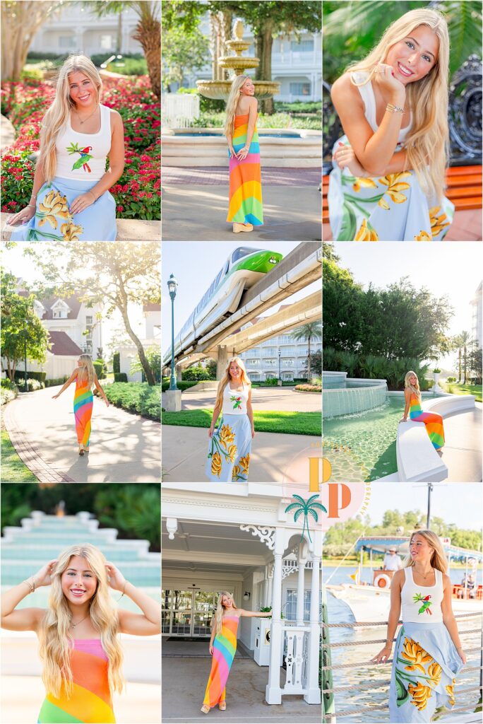 Senior portrait in rainbow outfit Orlando Florida