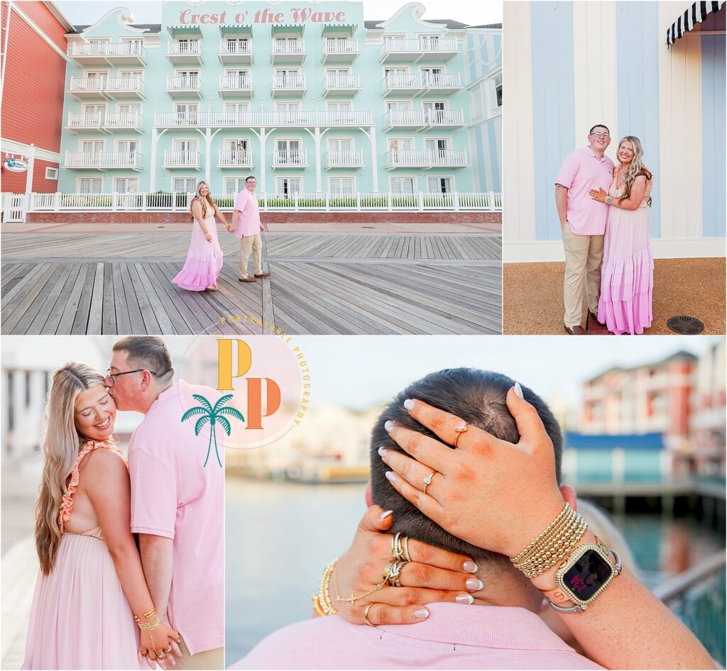 Orlando vacation proposal photography Disney BoardWalk Seabreeze Point