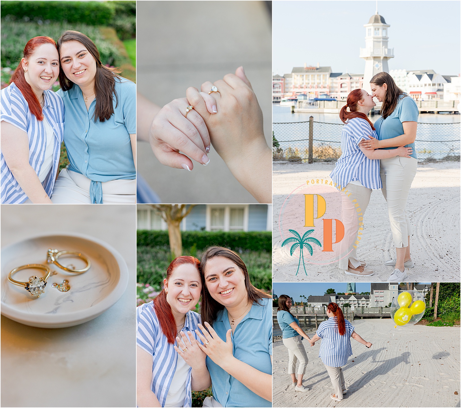 Same-sex engagement photographer Orlando Disney Beach Club Resort