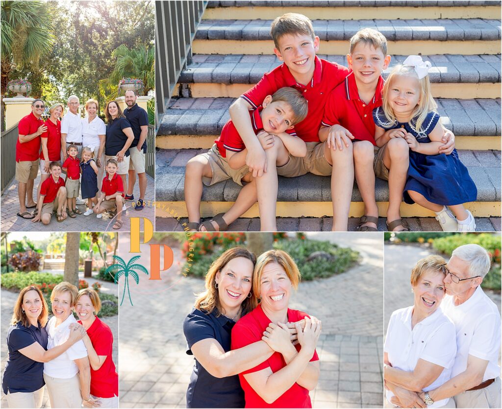 River Island backdrop at Orange Lake Resort for large family portraits in Orlando.