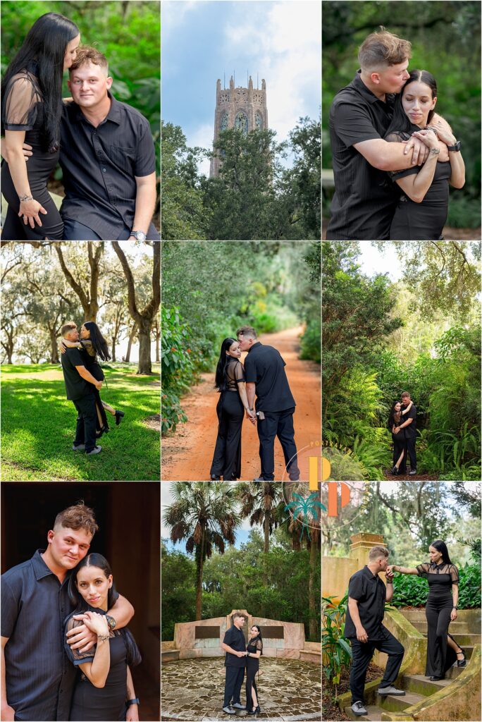Couple enjoying nature and romance during their photoshoot in orlando