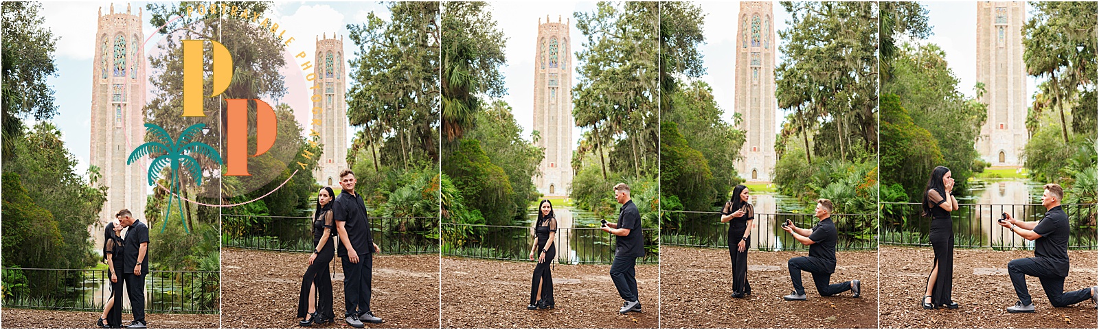 Engagement proposal in beautiful bok tower gardens in Central Florida during a photoshoot