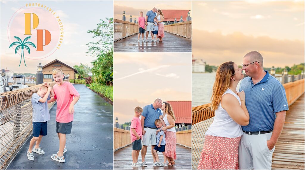 Family enjoying a scenic waterfront moment at Disney's Polynesian resort
