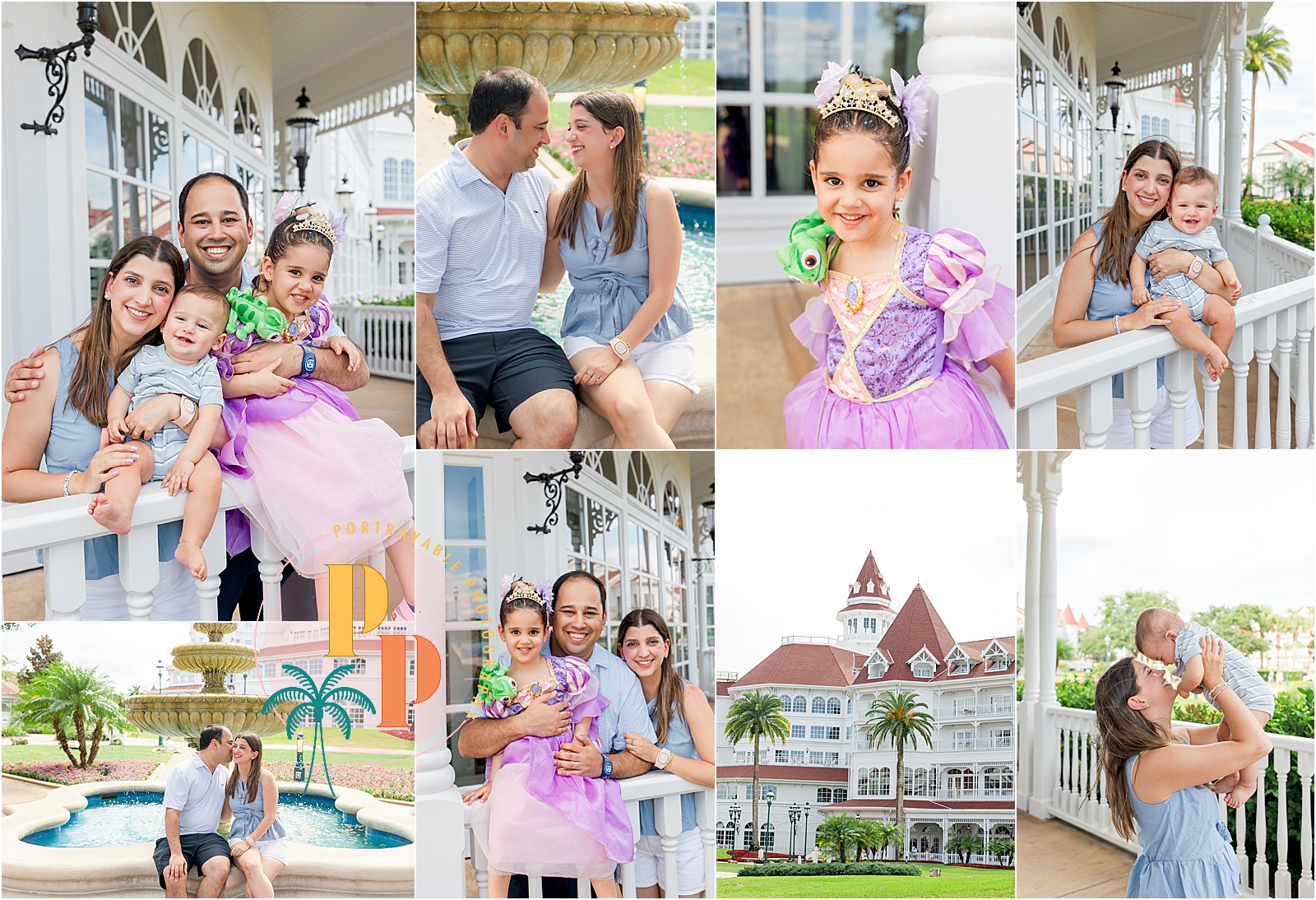 family portraits at the Disney's grand Floridian resort in orlando on vacation