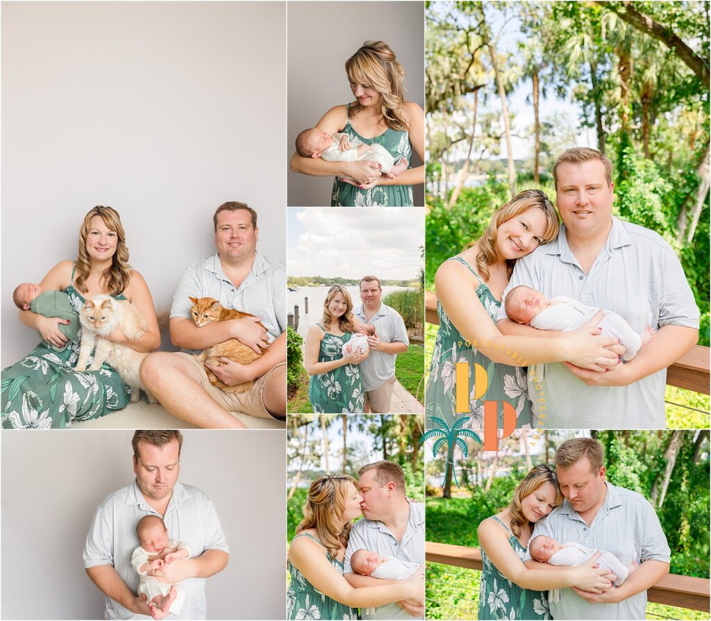 baby-newborn-photographer-orlando- Family portraits with newborn and pets.