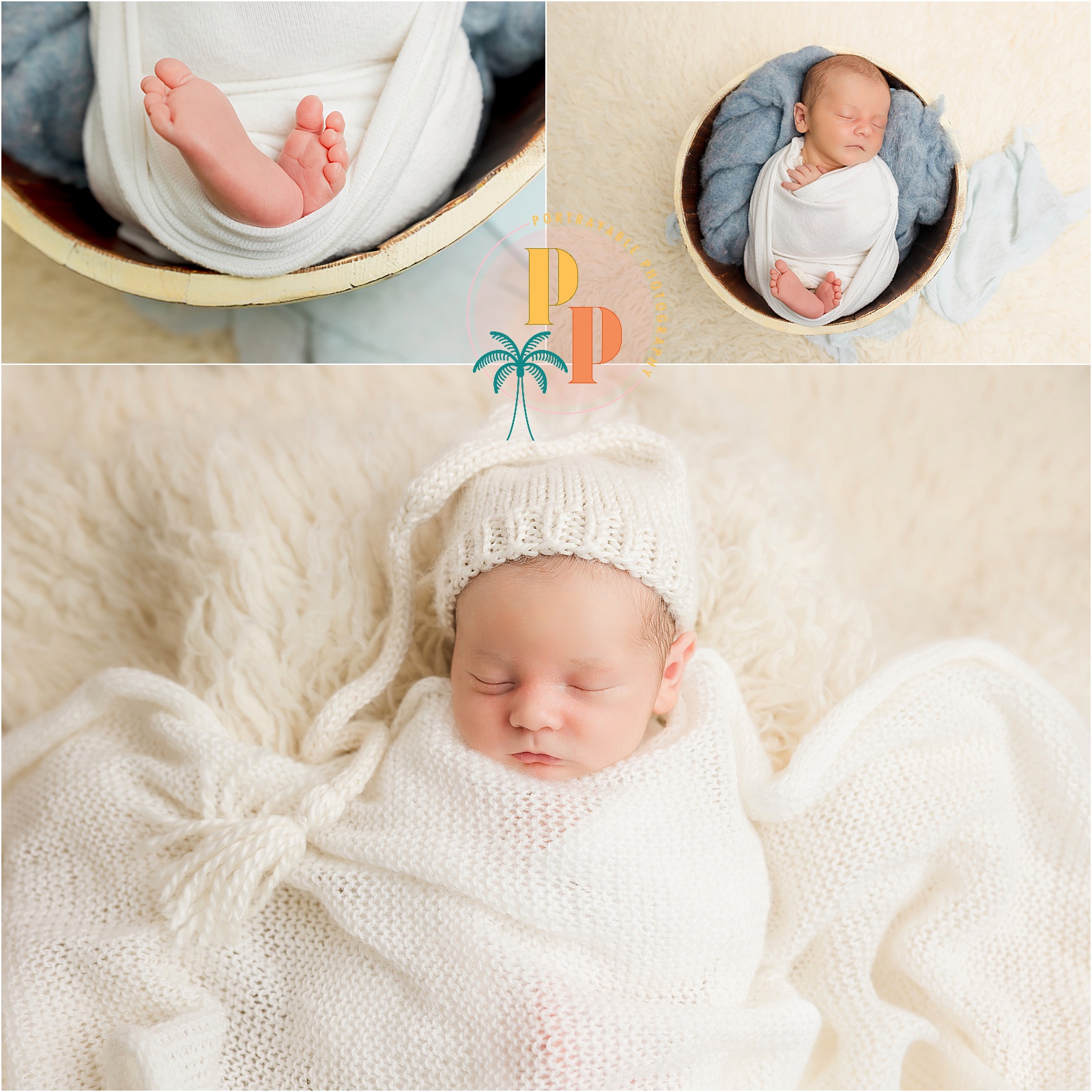Newborn wrapped in soft blankets baby-newborn-photographer-orlando-