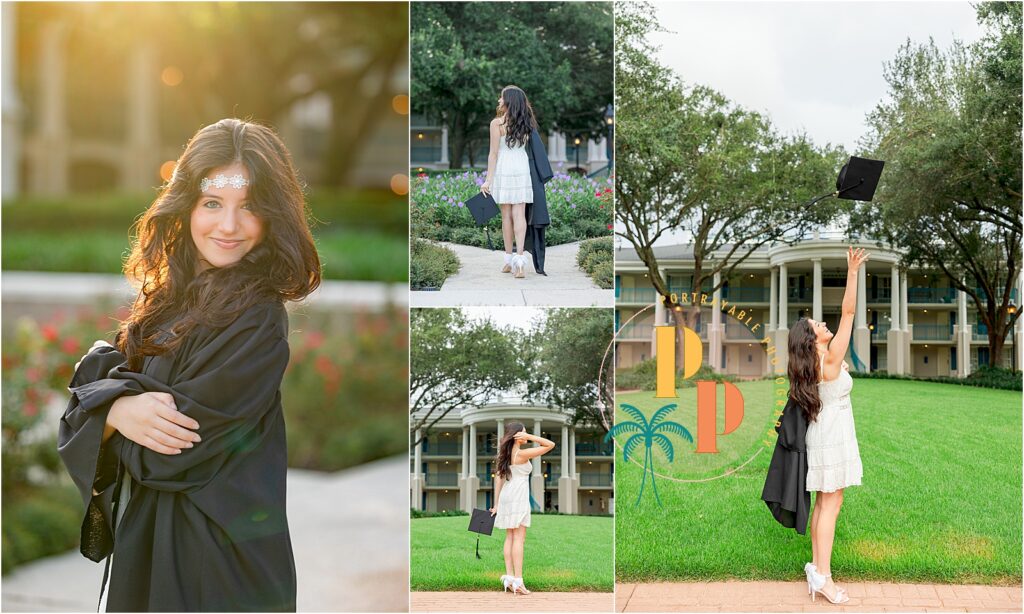 Graduation celebration in a beautiful setting.