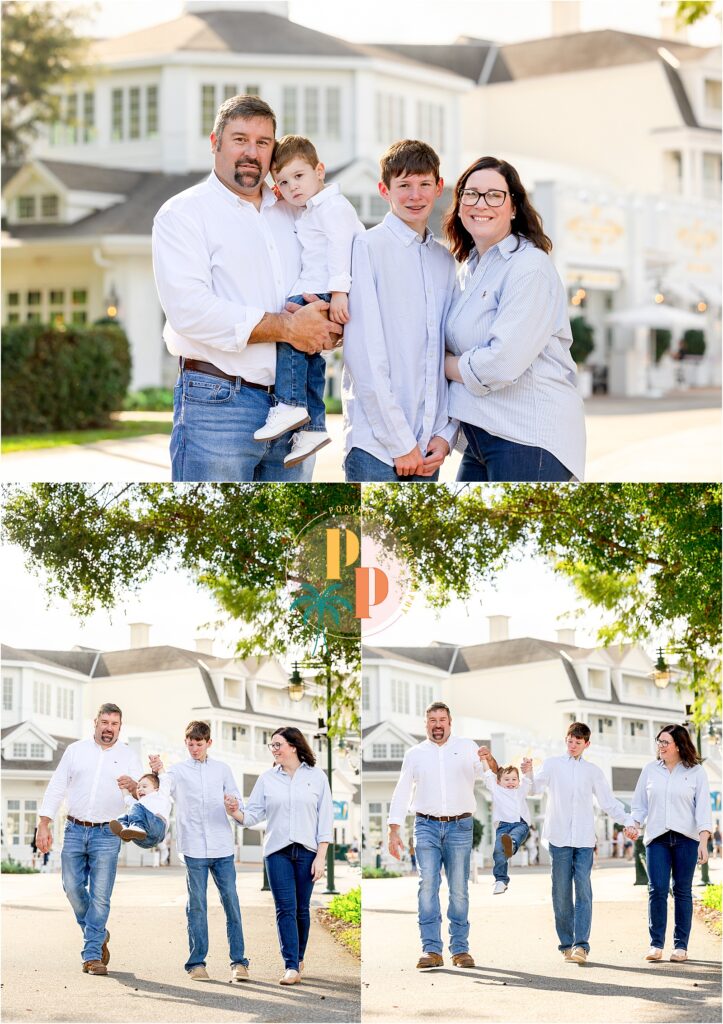Family walking together at resortExtended Family portrait-session-at-disneys-boardwalk-resort