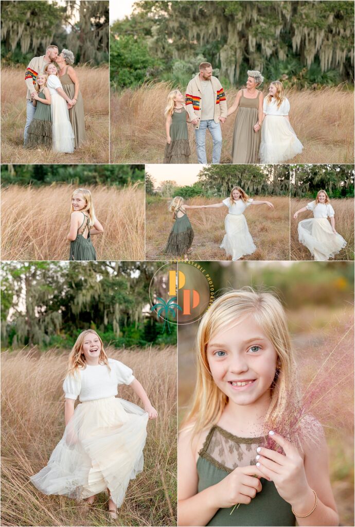 Family enjoying a serene outdoor setting Orlando outdoor family photographer