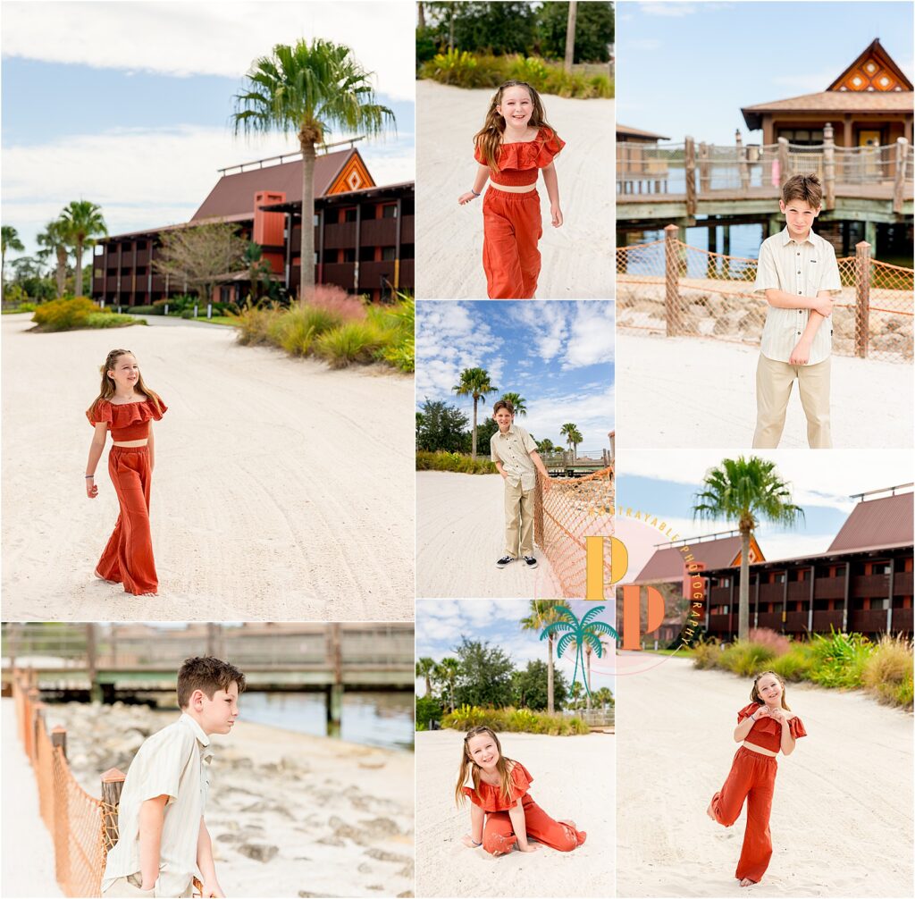Family enjoying beach at orlando resort