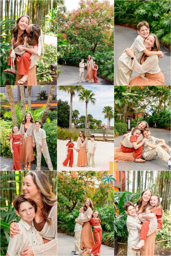 Family enjoying a tropical vacation at Disney's Polynesian resort