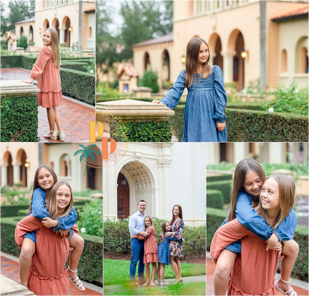Children posing in a beautiful garden during their photoshoot Altamonte springs