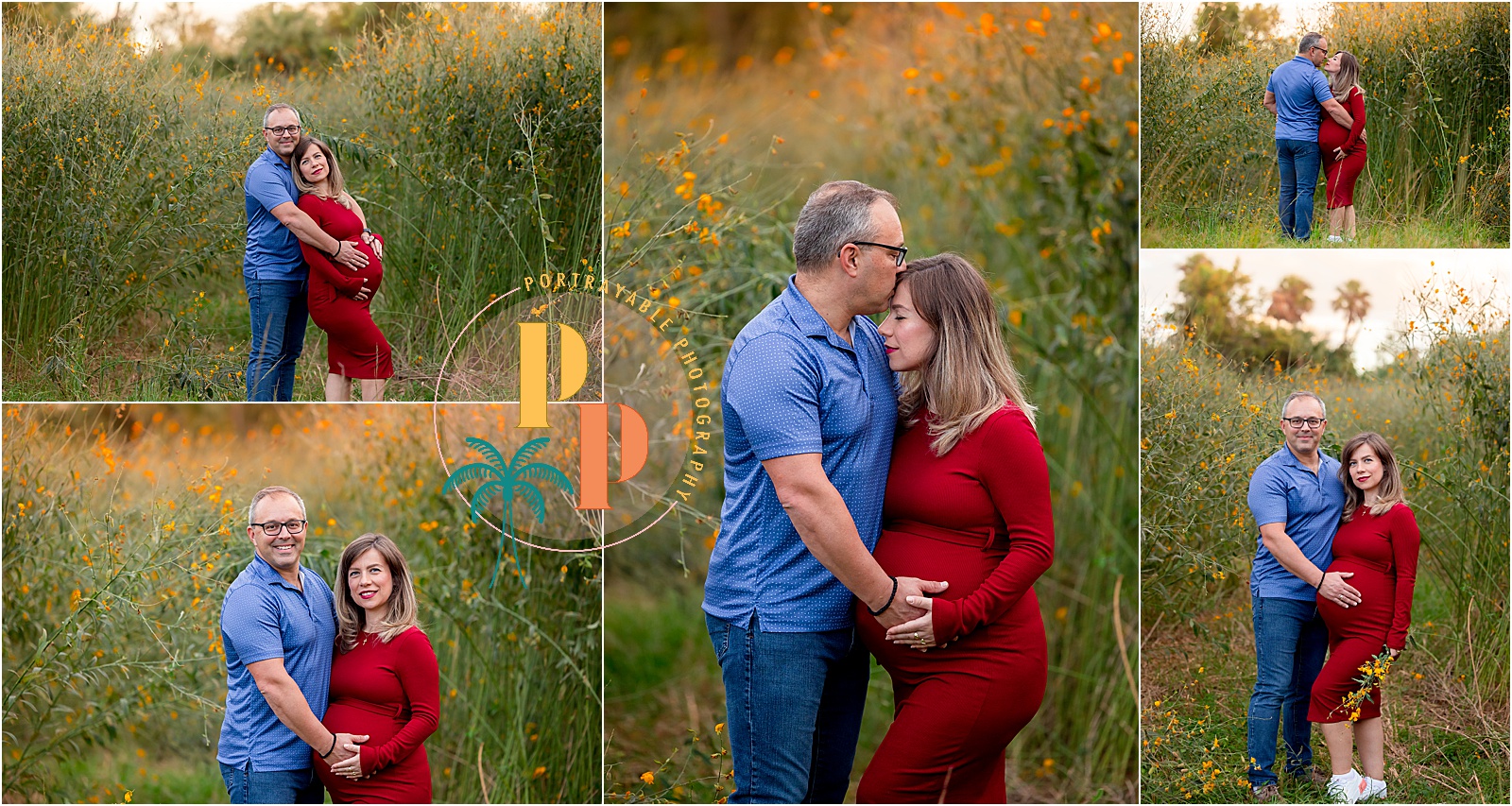 Couple embracing in a natural setting Maternity Photography in Orlando