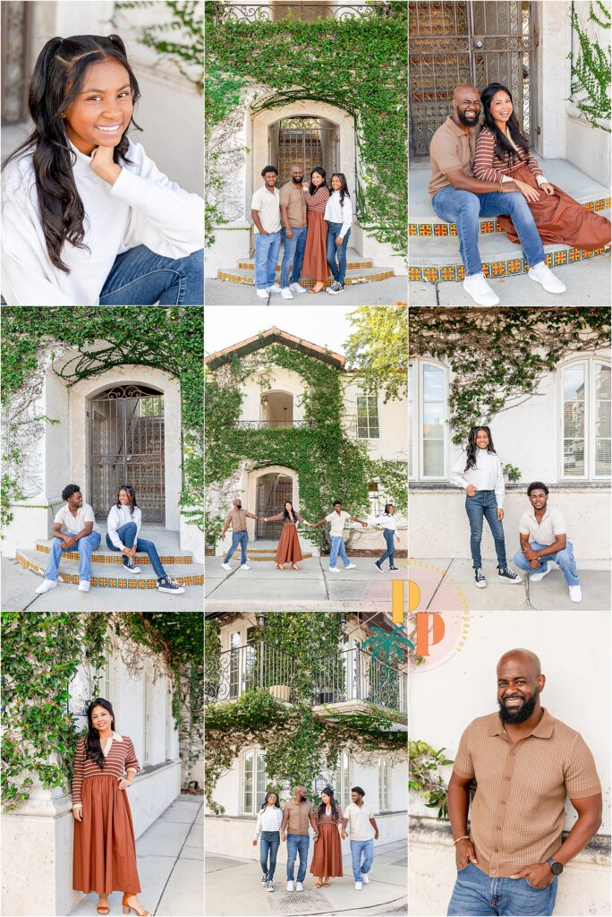 Mom and daughter smiling during family photo session in Winter Park Florida.