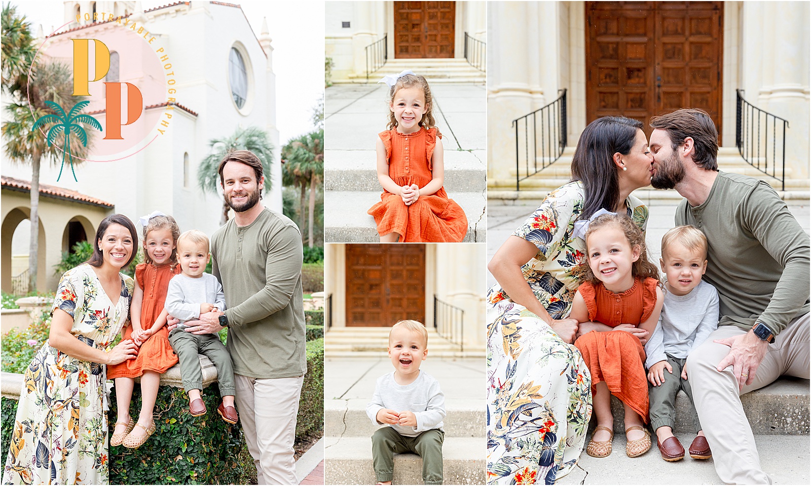 Family posing in a beautiful setting in CENTRAL FLORIDA